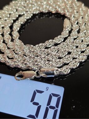 Sterling Silver Filled Rope Chain Necklace